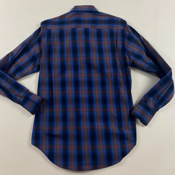 NWT Robert Graham Boomer Shirt Mens XS Classic Fit Blue Red Plaid Check Cotton - Picture 3 of 14